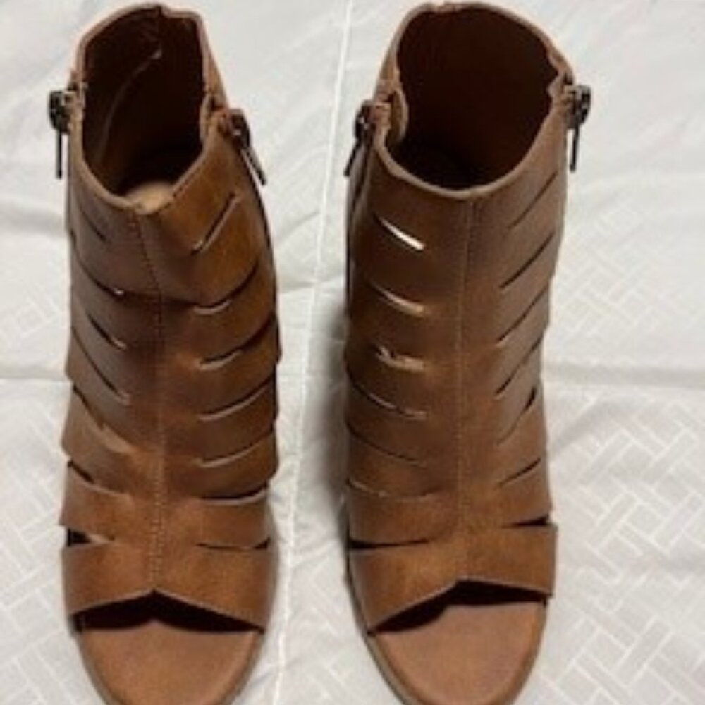 Report Brown Open Toed Ankle Boot
